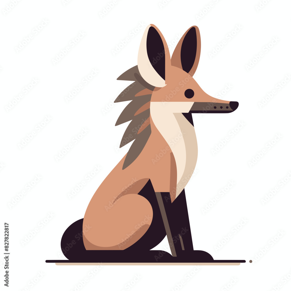 Fototapeta premium Brazil’s Majestic Predator - Stylized Maned Wolf Line Art