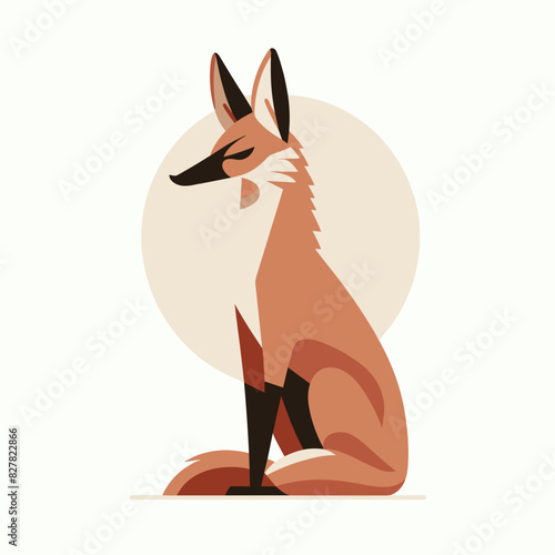 Wild Beauty Simplified - Contemporary Maned Wolf Vector Design