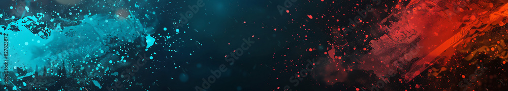 Black Background Image with Teal and Red Accents - Bold and Striking Design