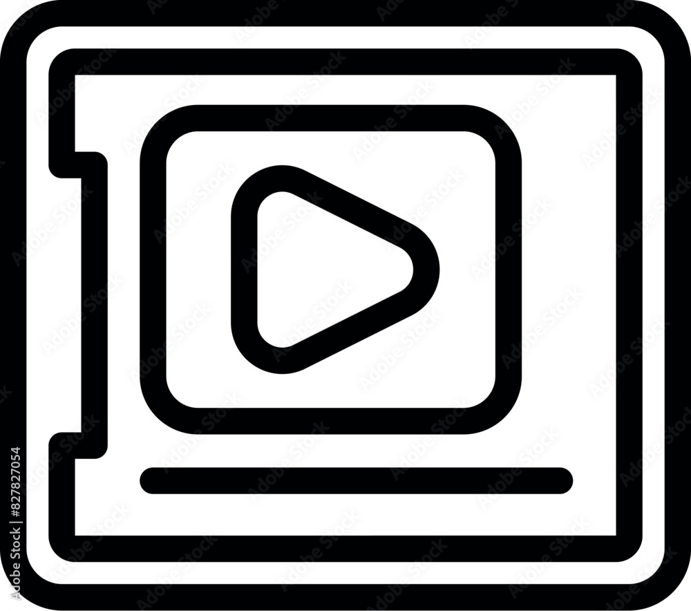 Vector illustration of a bold outline play button icon, isolated on a white background Vector illustration of a bold outline play button icon, isolated on a white background