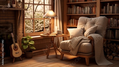 Wallpaper Mural A photo of a cozy reading nook with a comfortable chair. Torontodigital.ca