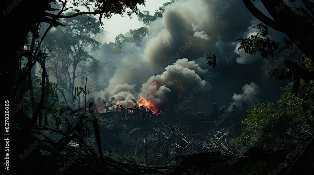 Fototapeta premium thick smoke rising UHD Wallpaper