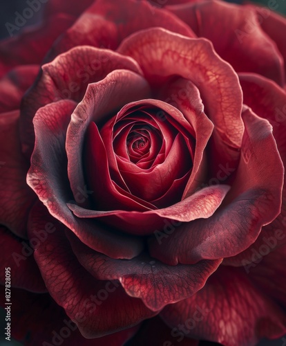 Close Up of a Red Rose Flower photo