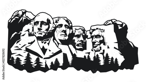 Mount Rushmore vector isolated on white