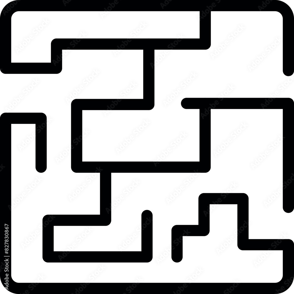Simplistic labyrinth graphic in a highcontrast black and white scheme Simplistic labyrinth graphic in a highcontrast black and white scheme