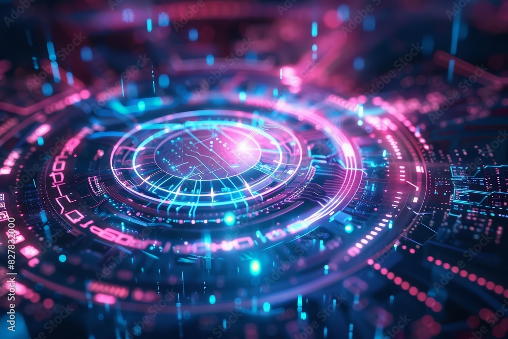 Show Glow HUD icon of quantum computing with Glow HUD big Icon of a quantum chip Show Glow HUD icon of quantum computing with Glow HUD big Icon of a quantum chip