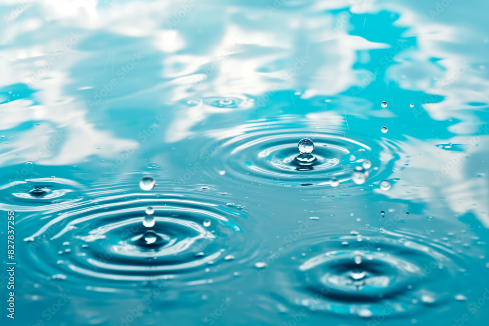 A body of water with raindrops falling on it A body of water with raindrops falling on it