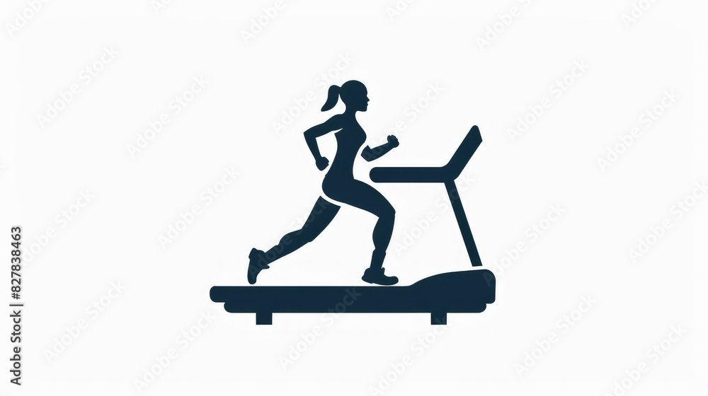 Icon of a person running on a treadmill Design elements for your project Icon of a person running on a treadmill Design elements for your project