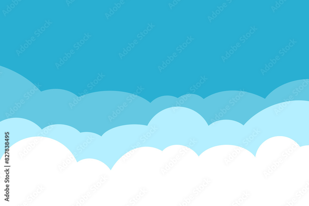 Illustration of paper cut art of clouds