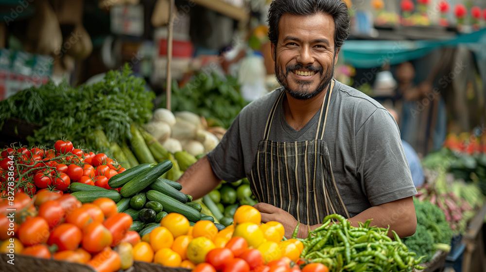 farmer in the market healthy food vegetables fruits, buying a happy buyer farmer in the market healthy food vegetables fruits, buying a happy buyer