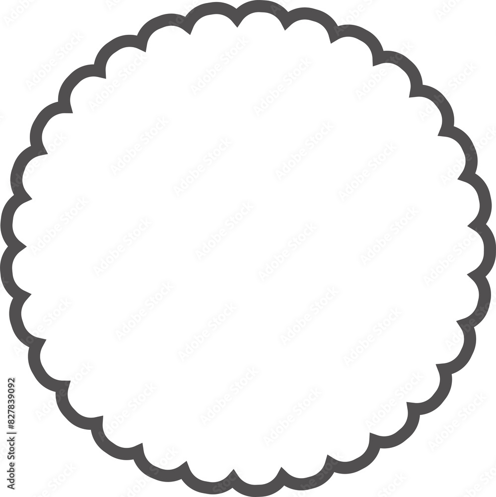 Scallop edge circle frame. Shape with lace Scallop edge circle frame. Shape with lace