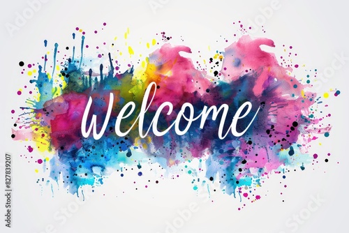 Free photo of welcome and beautiful  colorful background