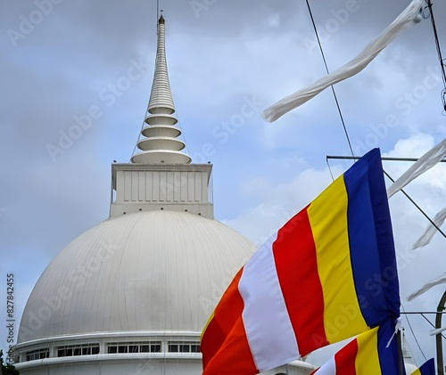 Sri Lankan buddhist temple. Kaluthara stupa (dagaba)