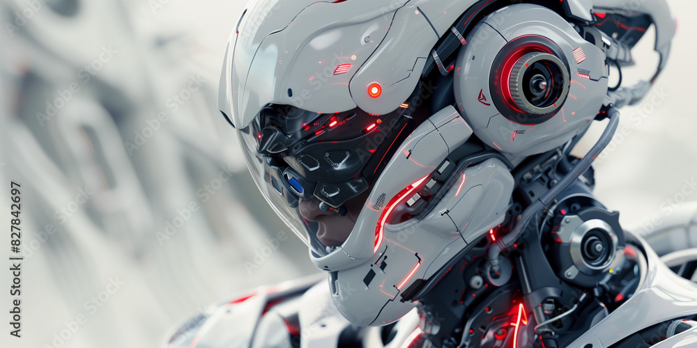 Fototapeta premium Cyborg robots futuristic mechanics 