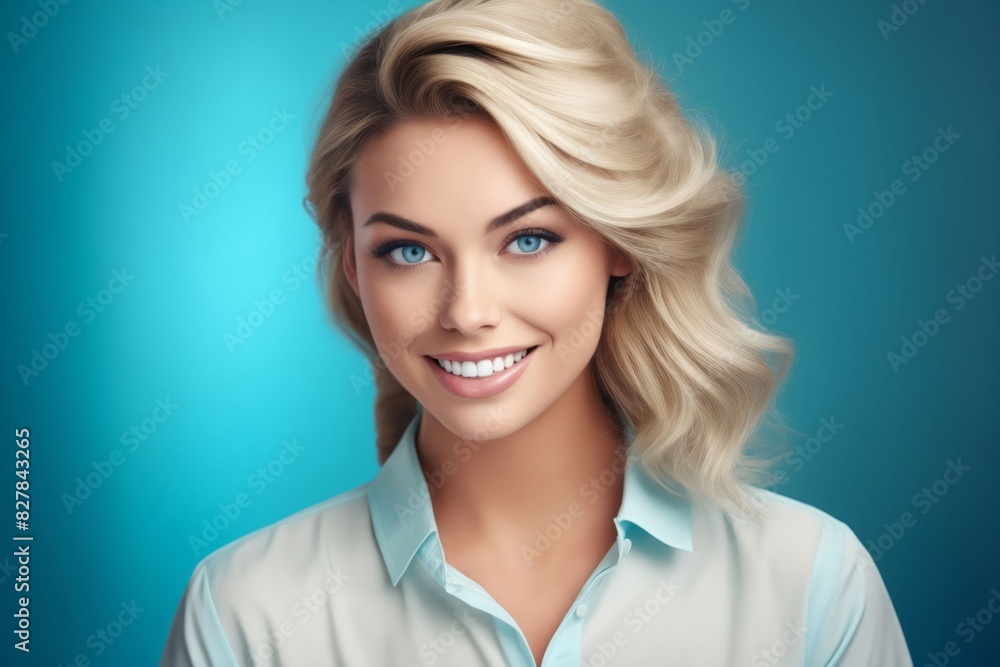 A beautiful blonde woman with blue eyes. A beautiful blonde woman with blue eyes.