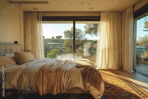 Spacious Bedroom Sanctuary Basking in Daylight photo