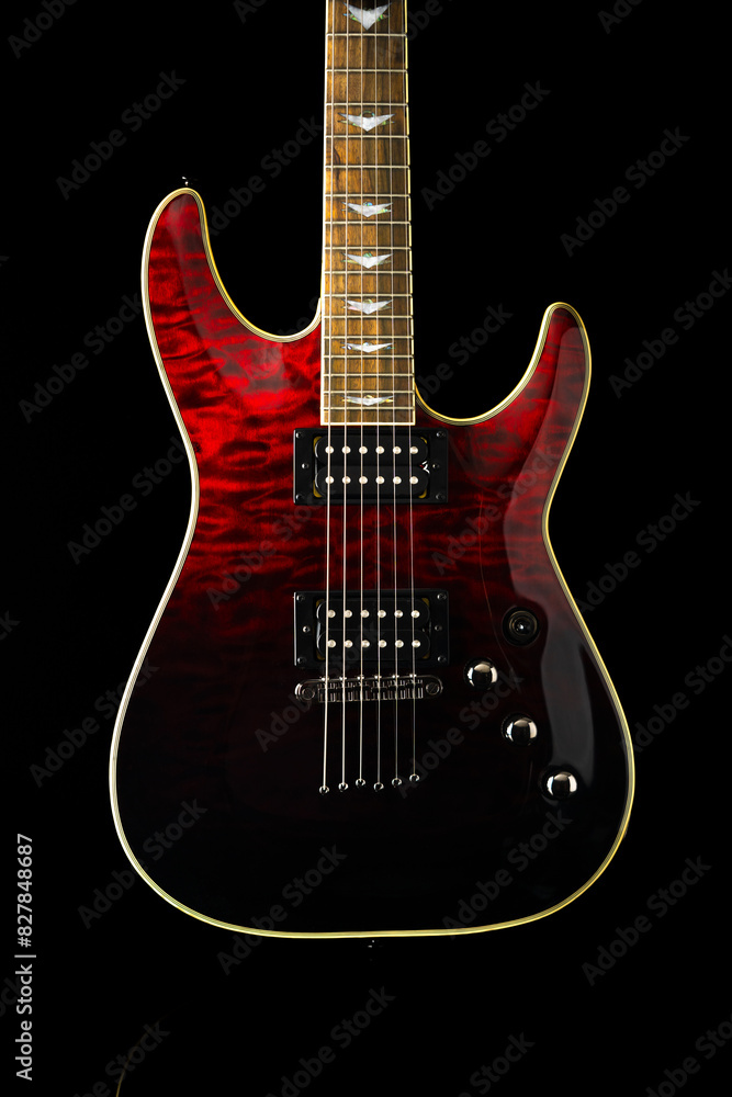 Naklejka premium Electric guitar on the dark background
