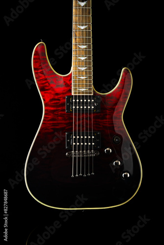 Electric guitar on the dark background © banusevim