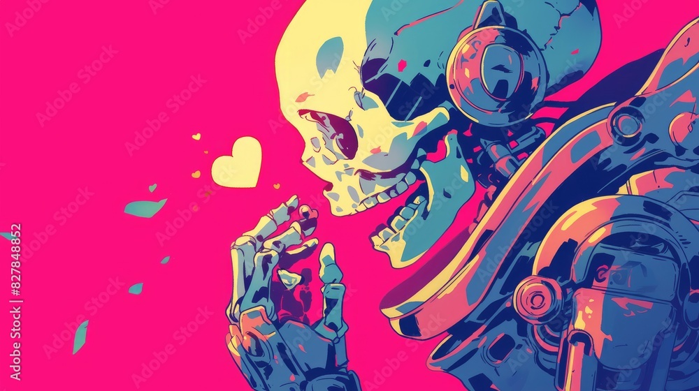 Meet Skeleton Buddy a delightful skeleton who experiences love at first sight