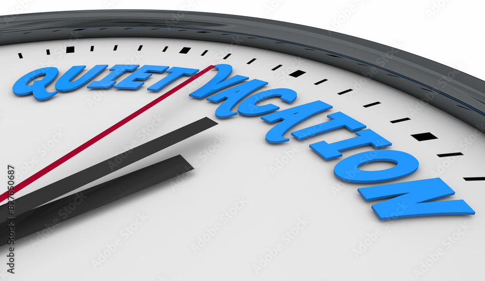 Quiet Vacation Silent Time Off Work Clock Not Telling Boss Asking Permission 3d Illustration Quiet Vacation Silent Time Off Work Clock Not Telling Boss Asking Permission 3d Illustration