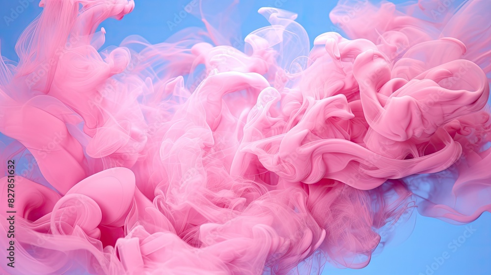 Fototapeta premium pink smoke in front of a blue UHD Wallpaper