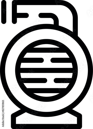 Monochrome vector illustration of an air compressor for industrial use