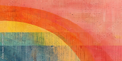 Rainbow Colored Circle Abstract Painting. Generative AI