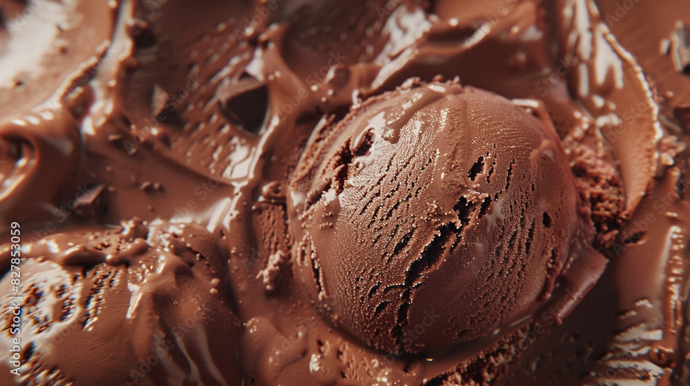 Close-up of a delicious chocolate ice-cream for background