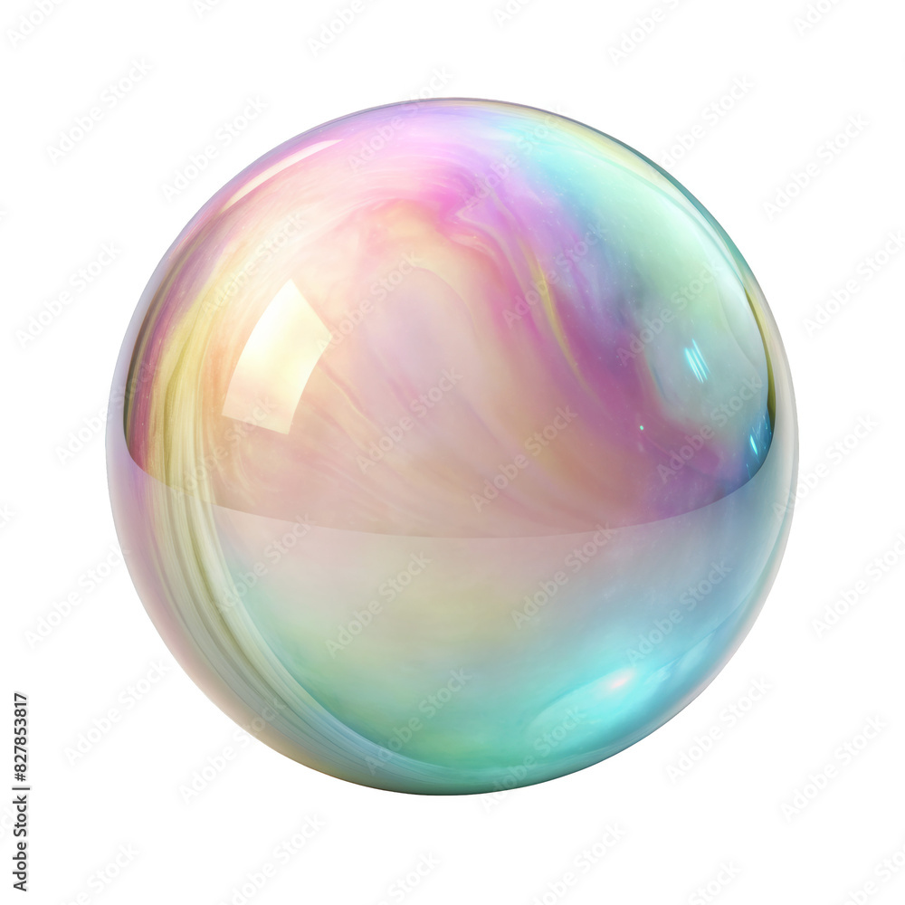 Obraz premium Colorful Iridescent Glass Ball Isolated