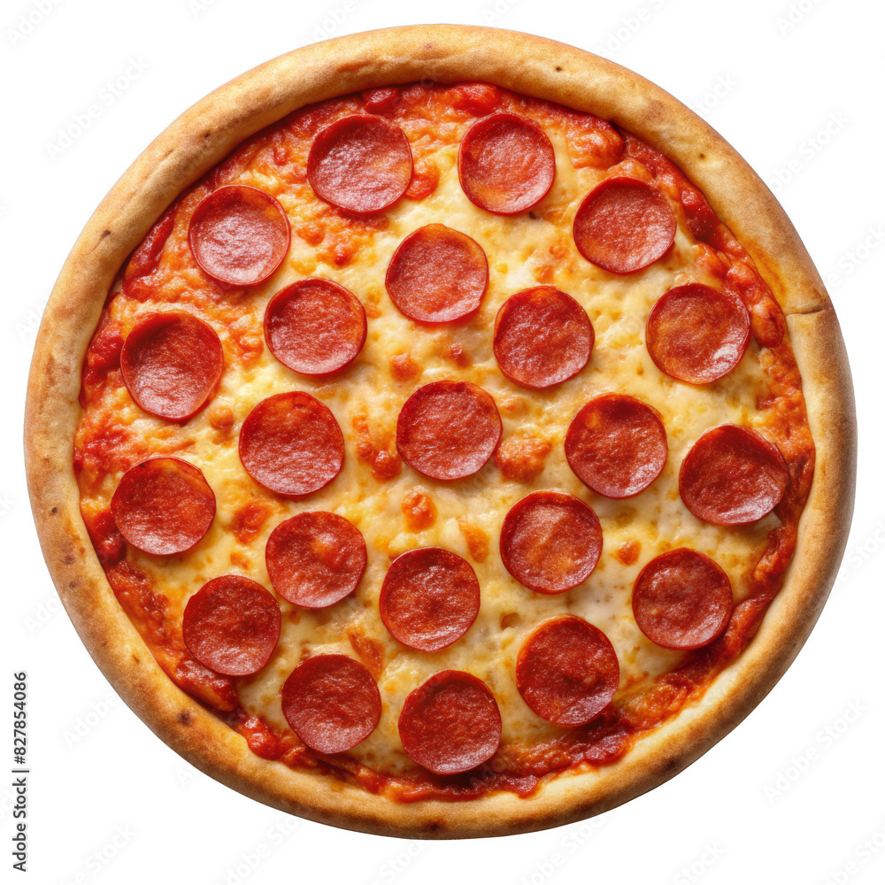 Whole Pepperoni Pizza Isolated Whole Pepperoni Pizza Isolated