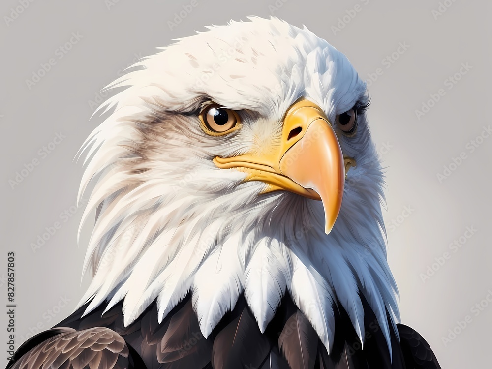 Obraz premium A quality colored pencil drawing of a cute and lovely Bald Eagle