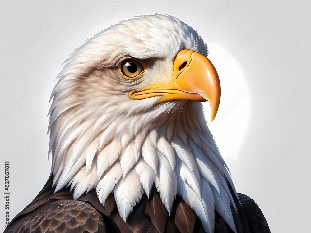Obraz premium A quality colored pencil drawing of a cute and lovely Bald Eagle