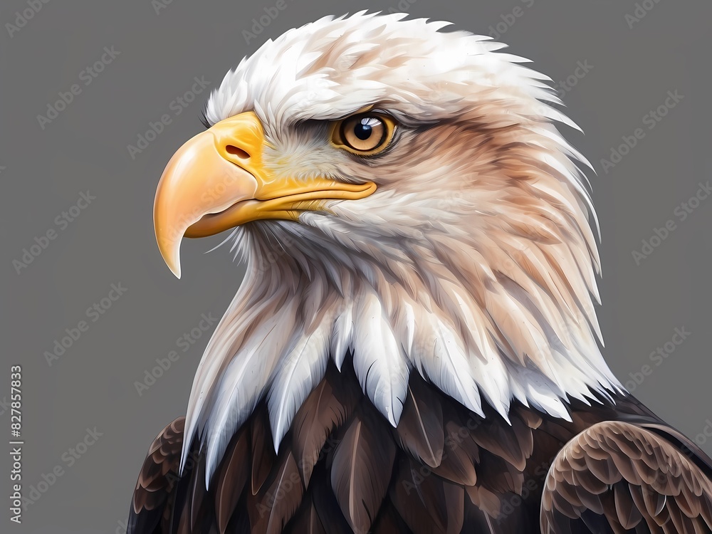 Obraz premium A quality colored pencil drawing of a cute and lovely Bald Eagle