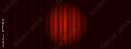 Red curtain. Closed red theater or cinema curtain on stage. Theatrical drapes. Vector illustration