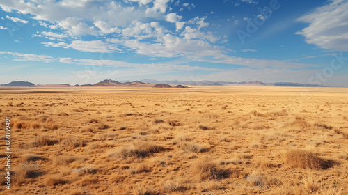 A vast  desolate desert spreading into the horizon  encroaching on what was once fertile farmland.