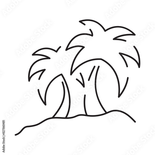 Line icon of summer and beach. Outline symbol summer vacation