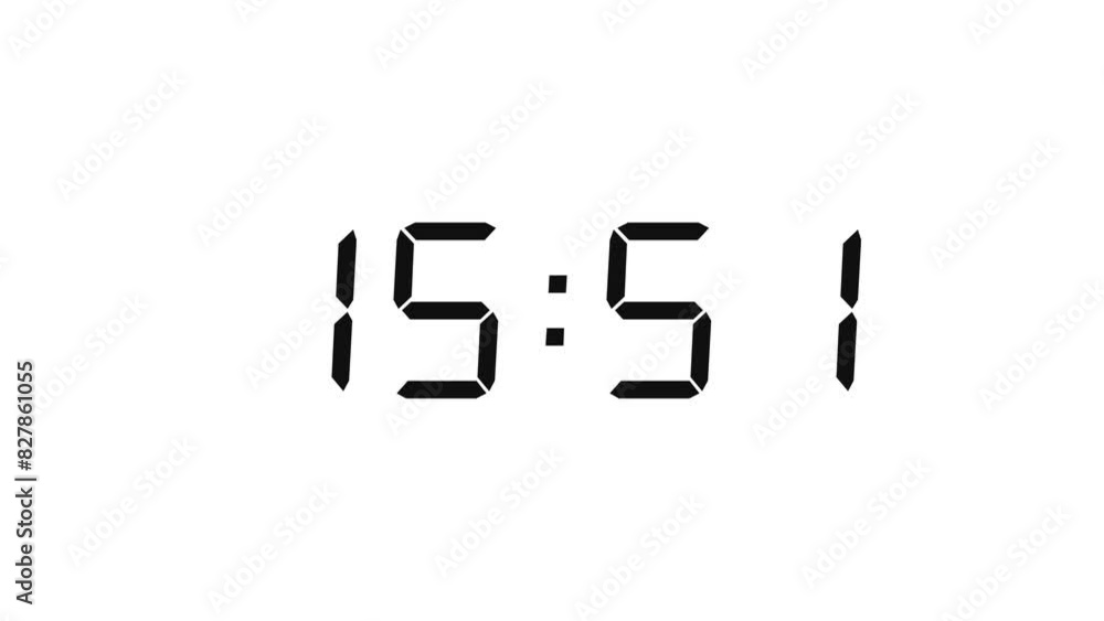 Matte Black Digital Countdown Timer Starting at 20:00 (20 seconds) on White Background, Featuring High-Visibility LED Display. 4K Motion Graphics Matte Black Digital Countdown Timer Starting at 20:00 (20 seconds) on White Background, Featuring High-Visibility LED Display. 4K Motion Graphics