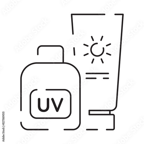 Line icon of summer and beach. Outline symbol summer vacation