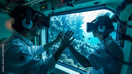 With the help of virtual reality the explorers can study the effects of climate change on deepsea ecosystems. photo