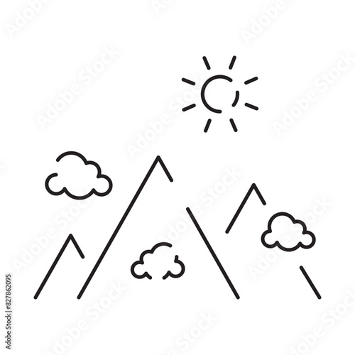 Line icon of summer and beach. Outline symbol summer vacation