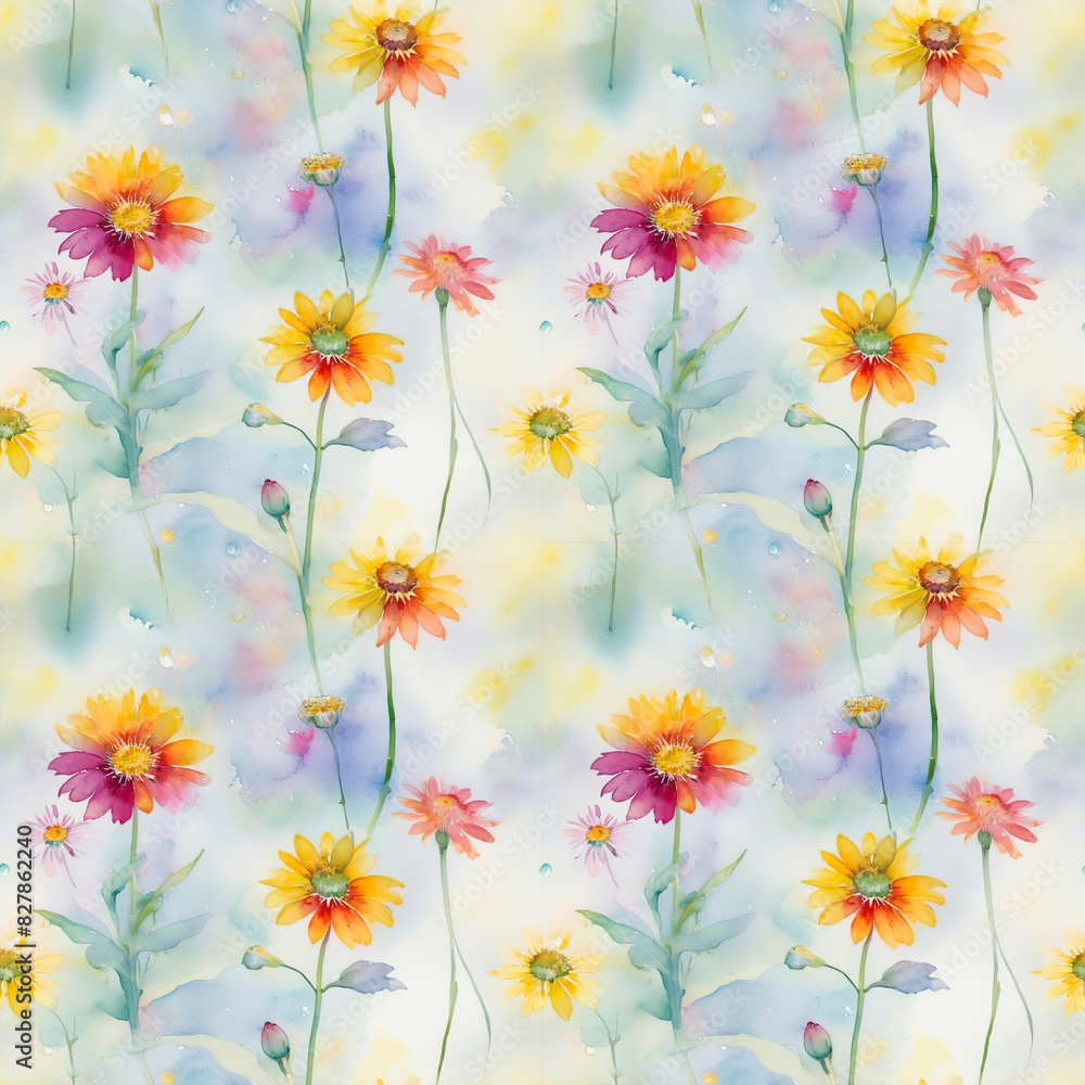 seamless pattern with camomiles seamless pattern with camomiles