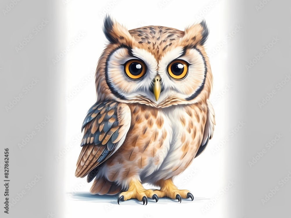 A quality colored pencil drawing of a cute and lovely Owl A quality colored pencil drawing of a cute and lovely Owl