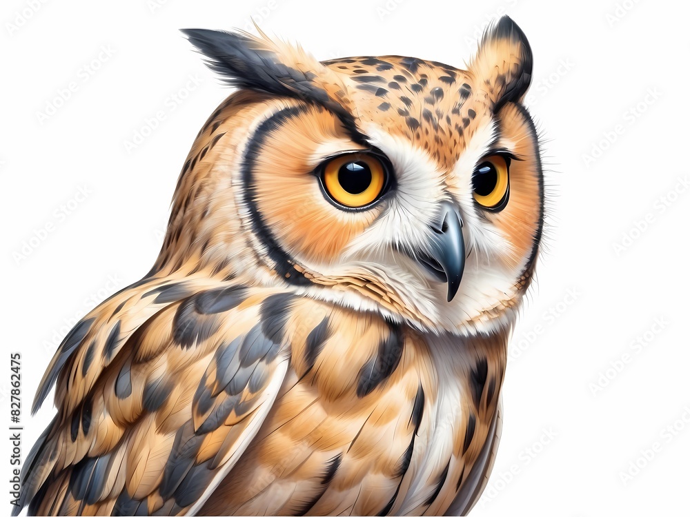 Fototapeta premium A quality colored pencil drawing of a cute and lovely Owl