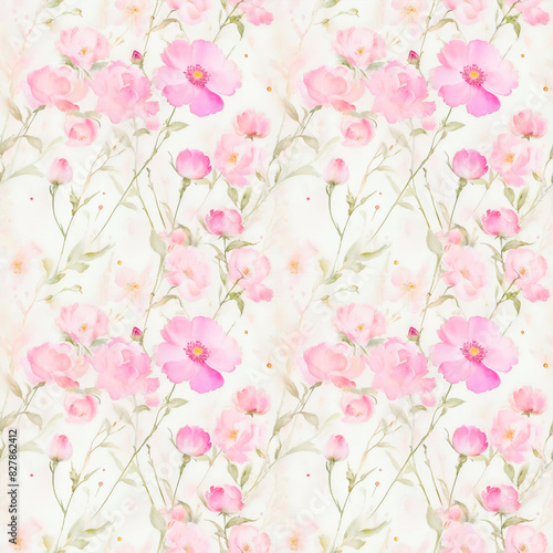 pattern with pink flowers