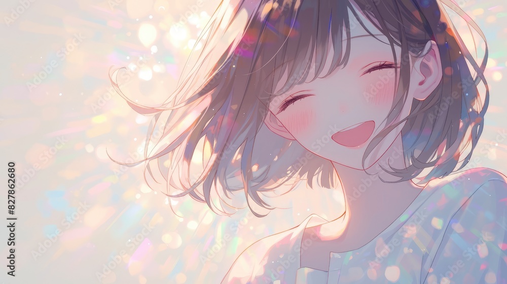 A radiant girl with a beaming smile