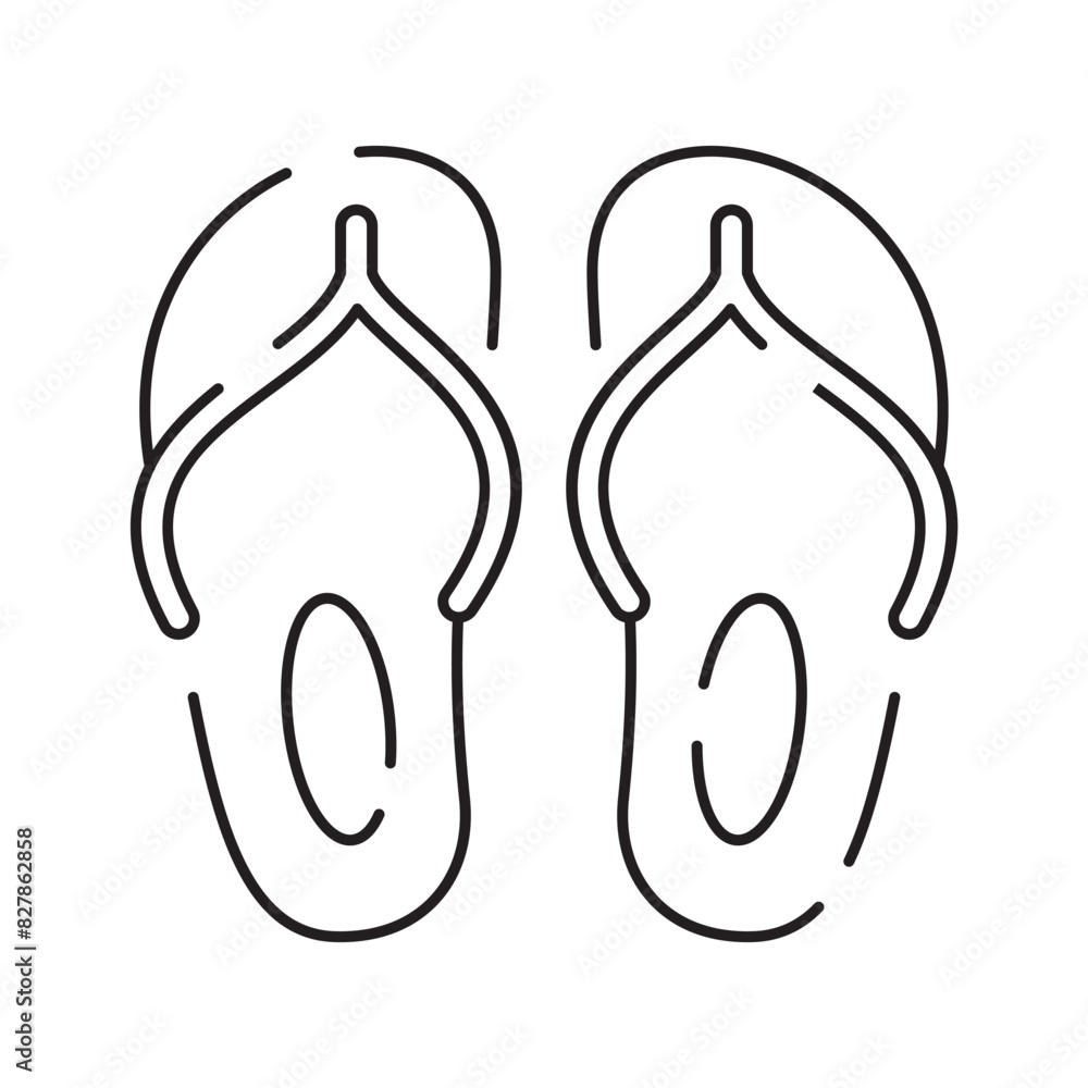 Line icon of summer and beach. Outline symbol summer vacation Line icon of summer and beach. Outline symbol summer vacation