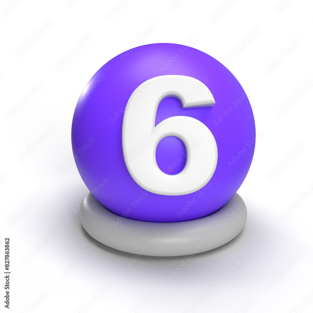 3D rendering number 6 on globe. 3D rendering globe and number 6 concept for education, business 3D rendering number 6 on globe. 3D rendering globe and number 6 concept for education, business