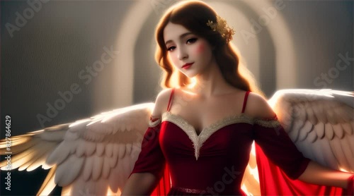 赤いドレスの天使