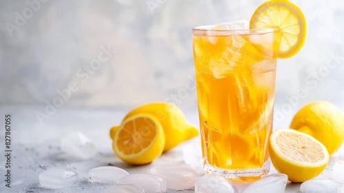 iced lemon tea with space area for text. national iced tea day © Otseira