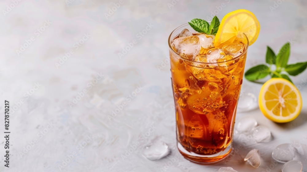 iced lemon tea with space area for text. national iced tea day iced lemon tea with space area for text. national iced tea day